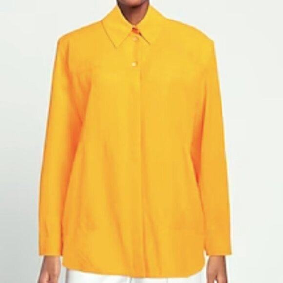 Jacquemus Passio crepe Orange button up shirt size 6 - Picture 5 of 11